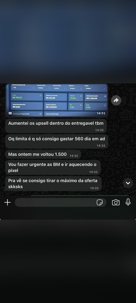 Print de conversa com aluno