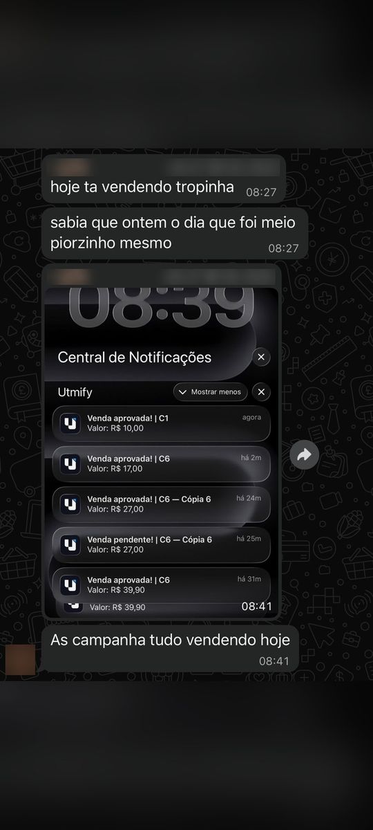Print de conversa com aluno