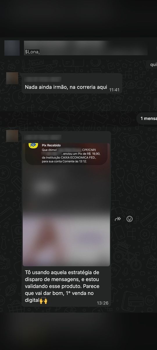 Print de conversa com aluno