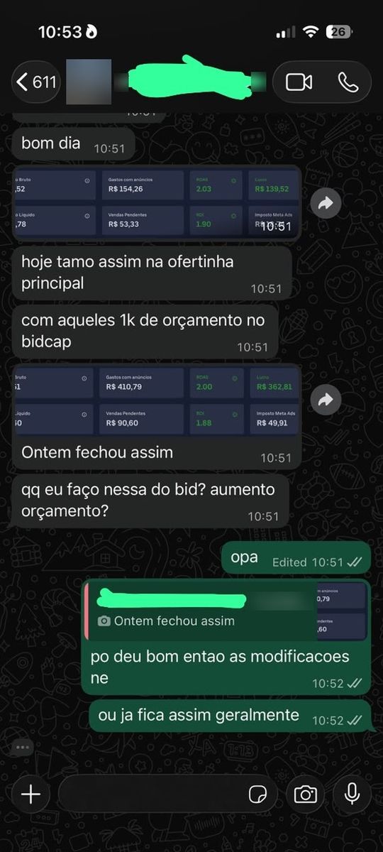 Print de conversa com aluno