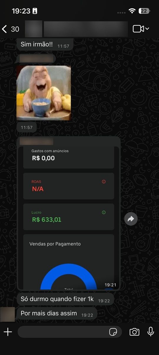 Print de conversa com aluno
