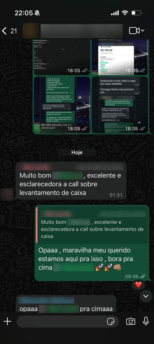 Print de conversa com aluno