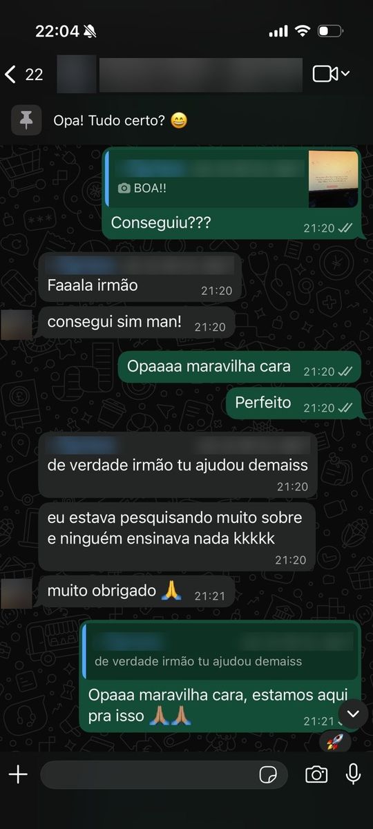 Print de conversa com aluno