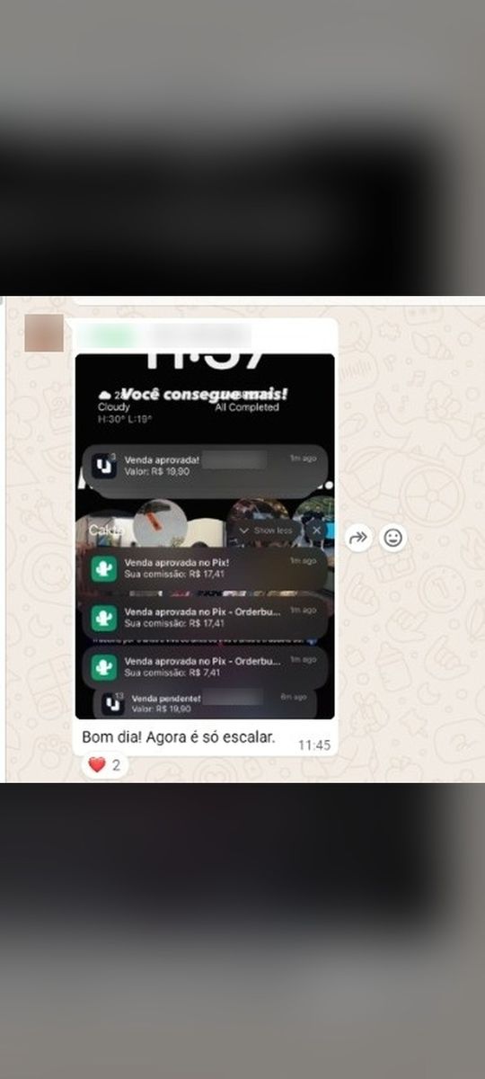 Print de conversa com aluno