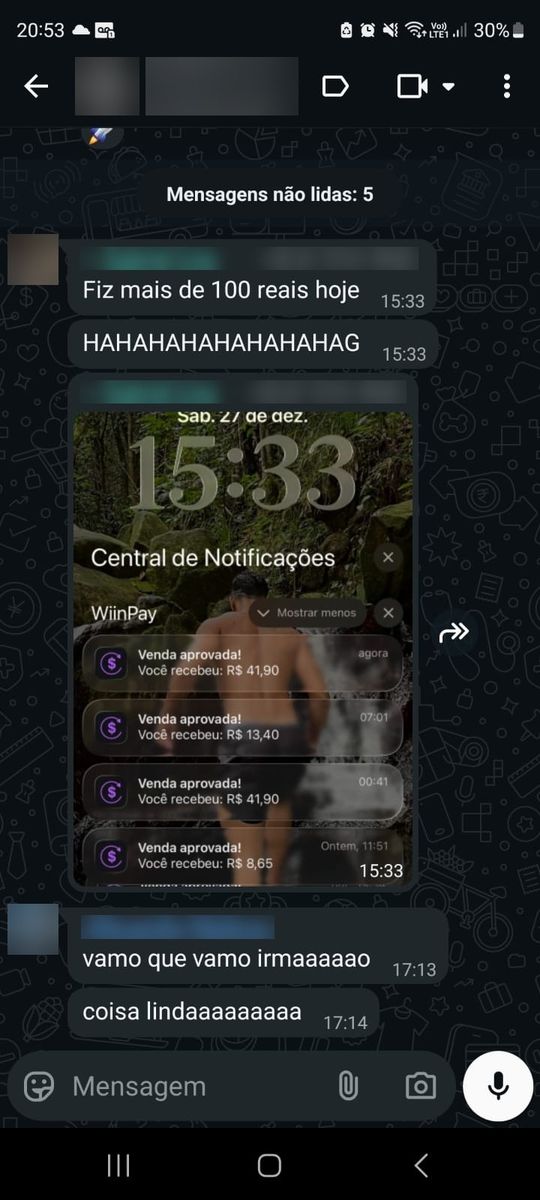 Print de conversa com aluno