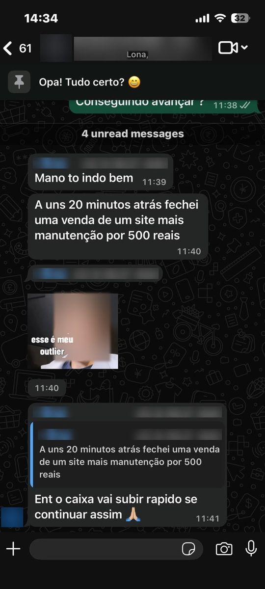 Print de conversa com aluno
