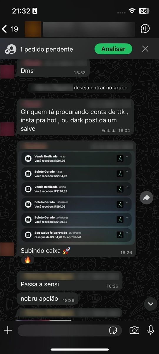 Print de conversa com aluno