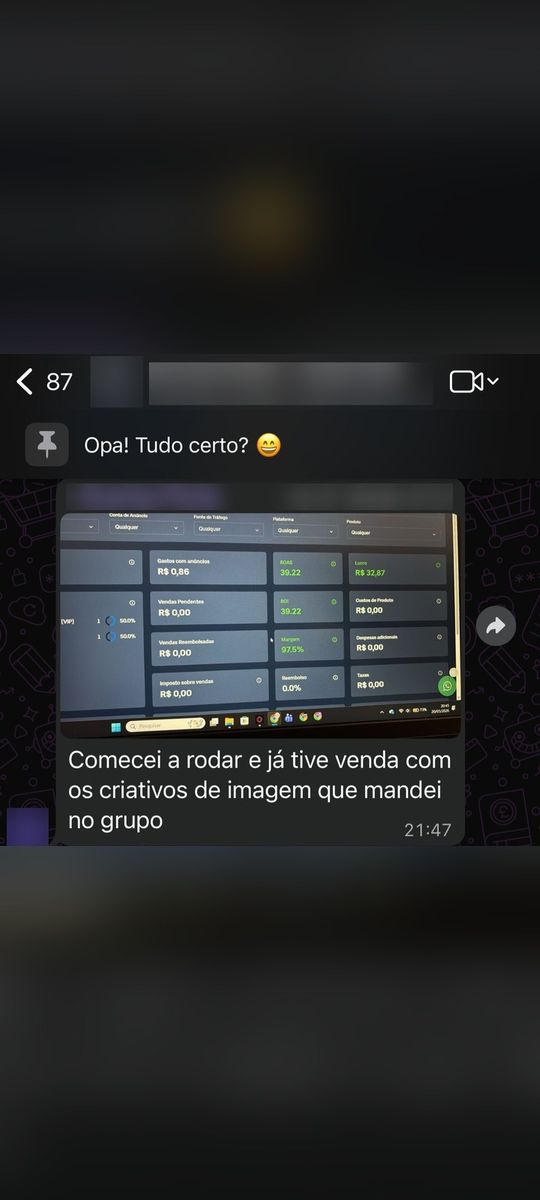Print de conversa com aluno