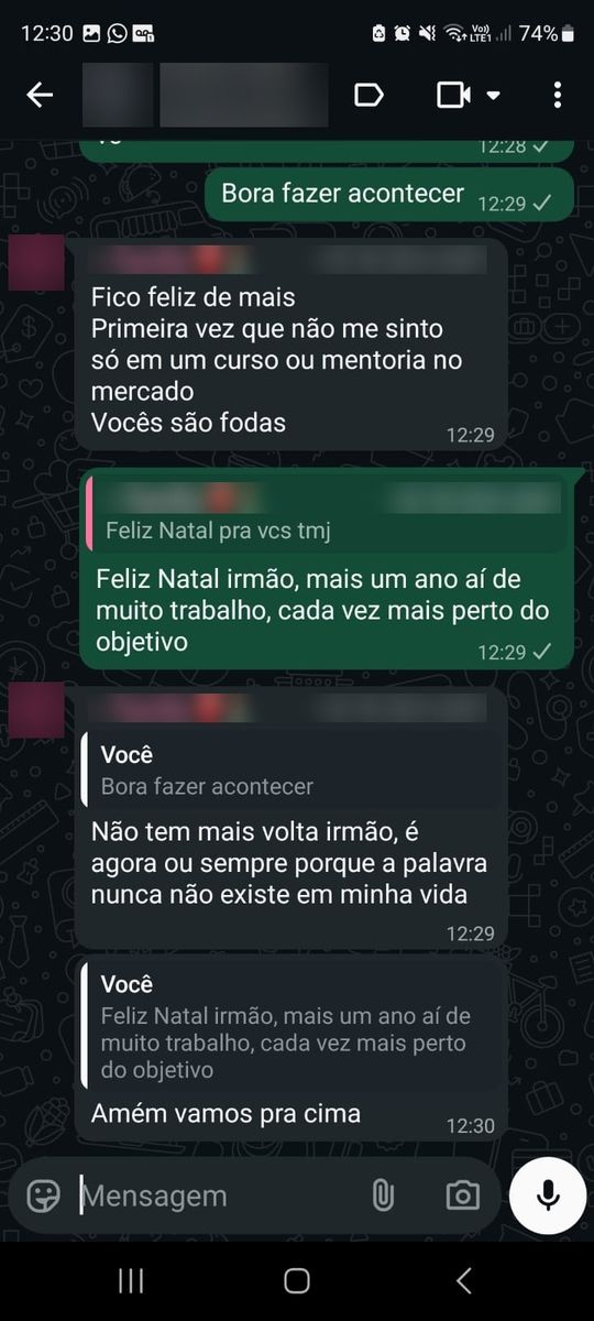 Print de conversa com aluno