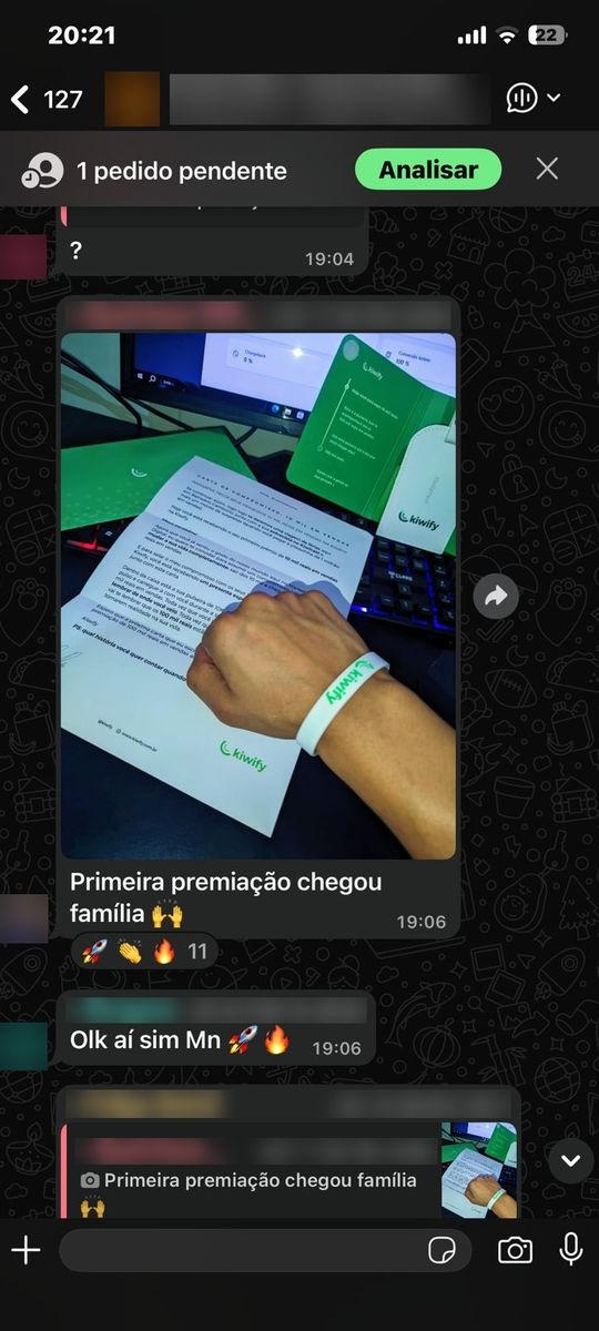 Print de conversa com aluno