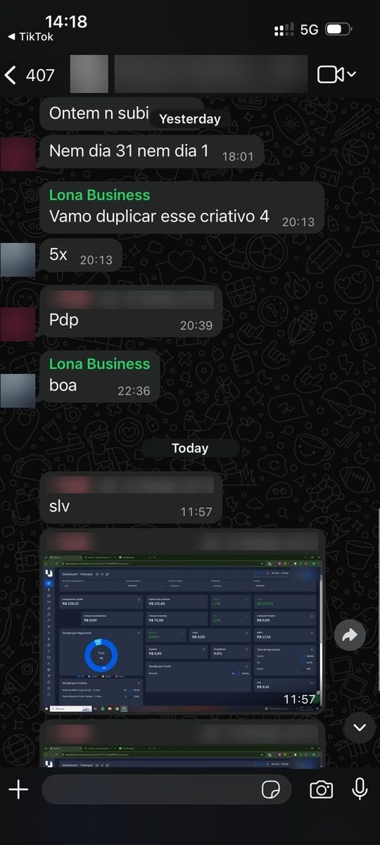 Print de conversa com aluno