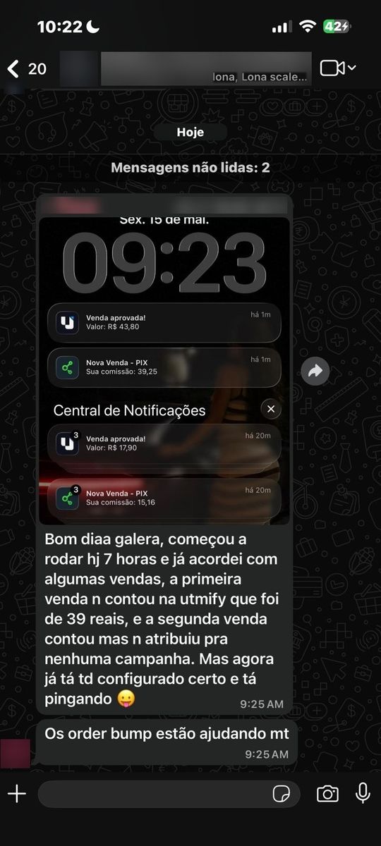 Print de conversa com aluno