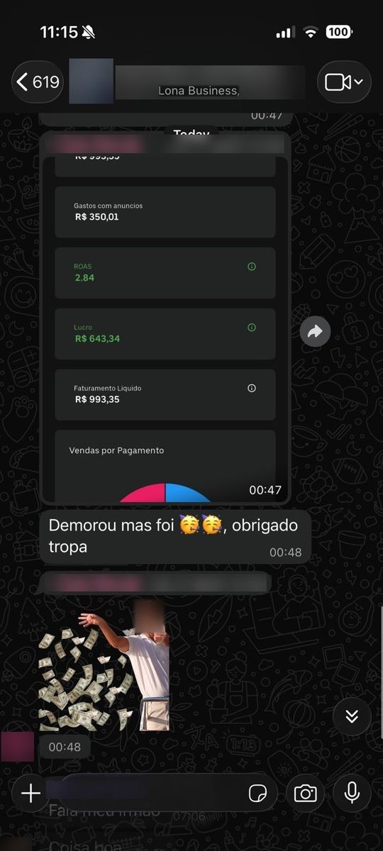 Print de conversa com aluno