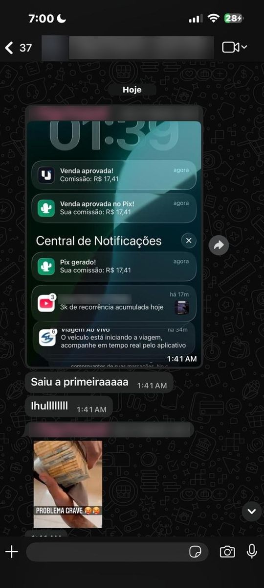 Print de conversa com aluno