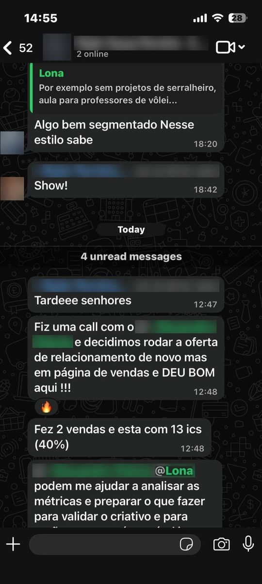 Print de conversa com aluno