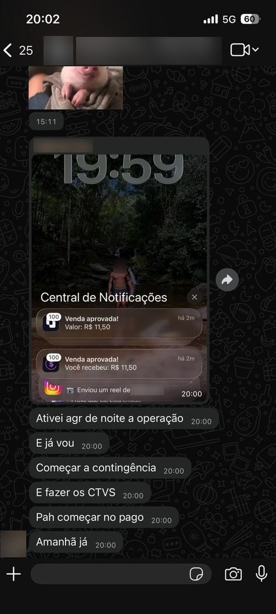 Print de conversa com aluno