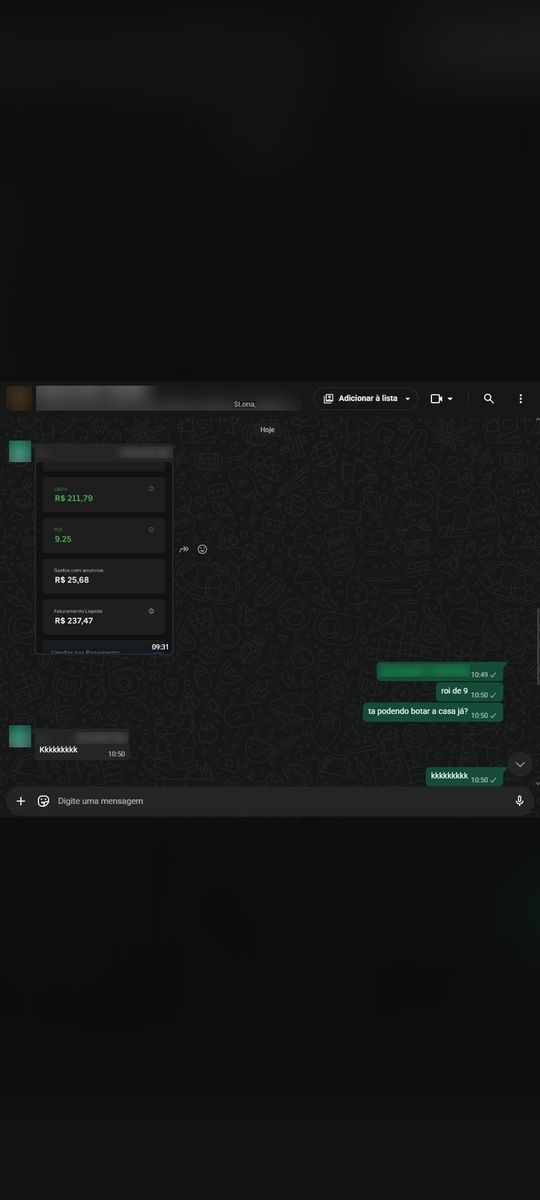 Print de conversa com aluno