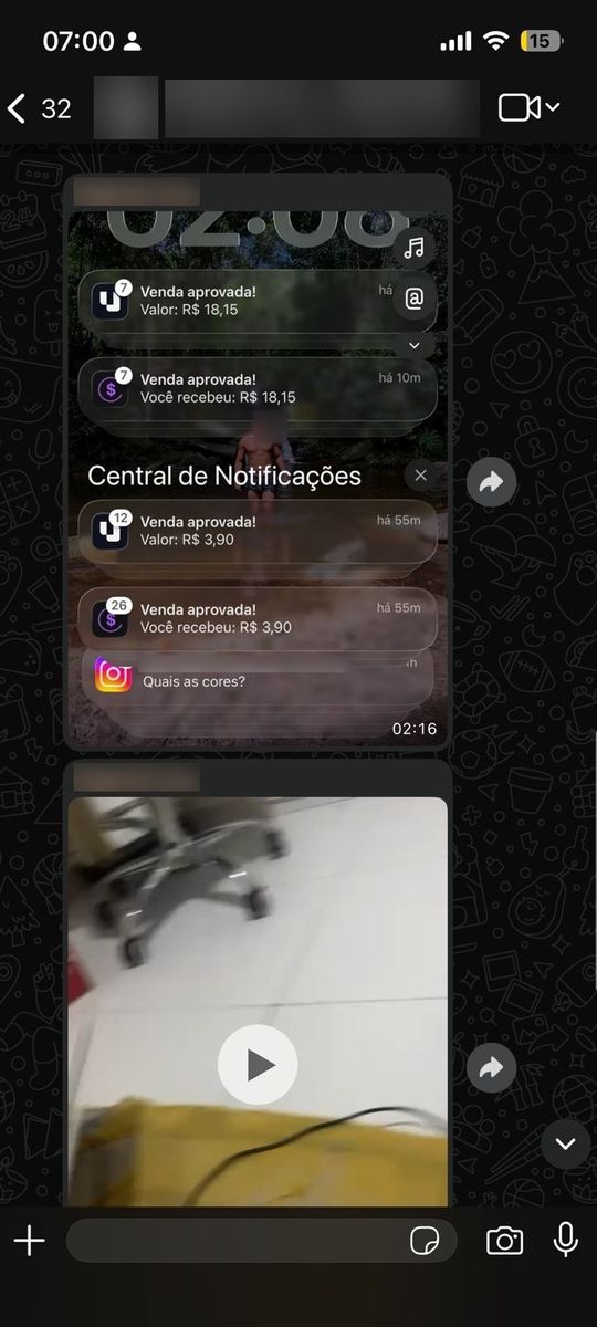Print de conversa com aluno