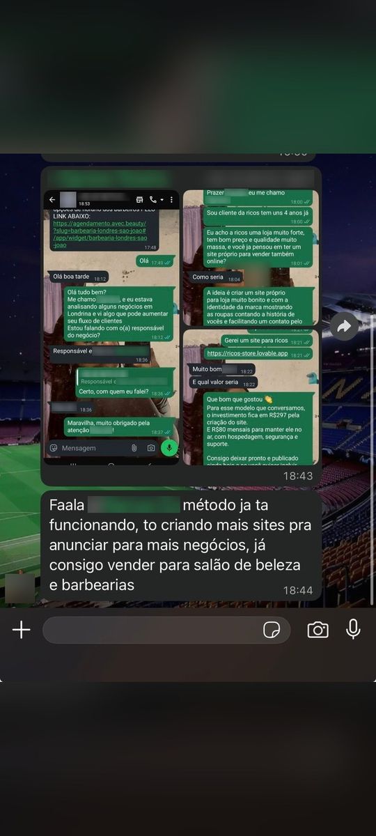 Print de conversa com aluno