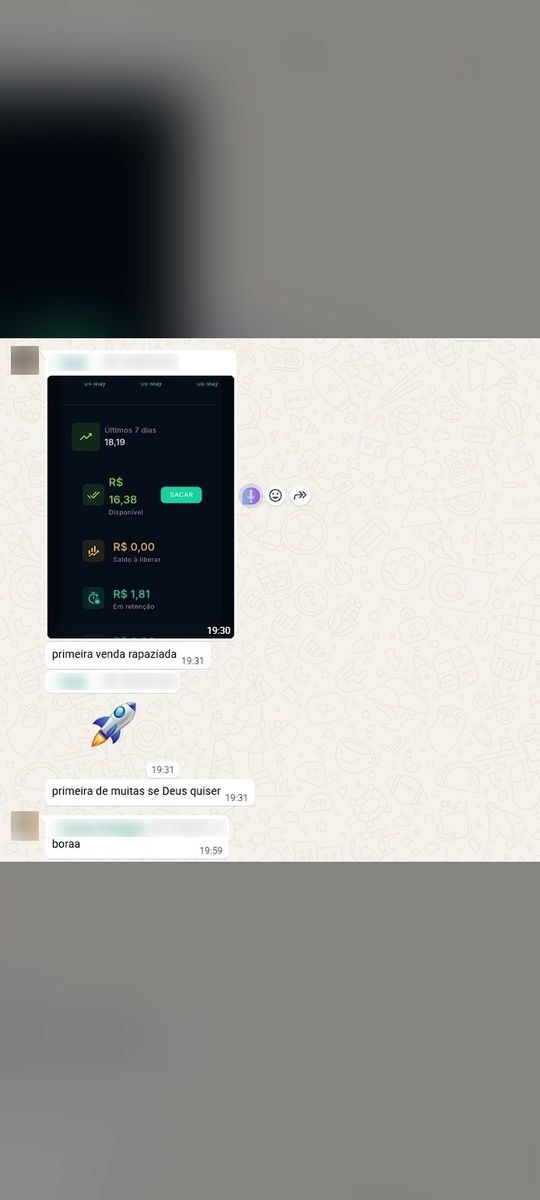 Print de conversa com aluno