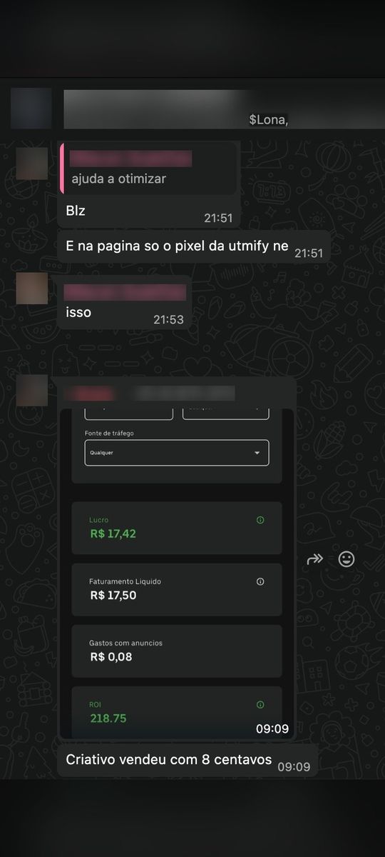 Print de conversa com aluno