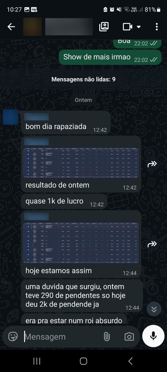 Print de conversa com aluno