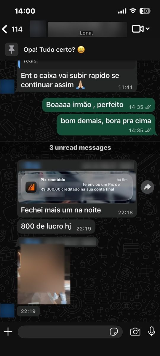 Print de conversa com aluno