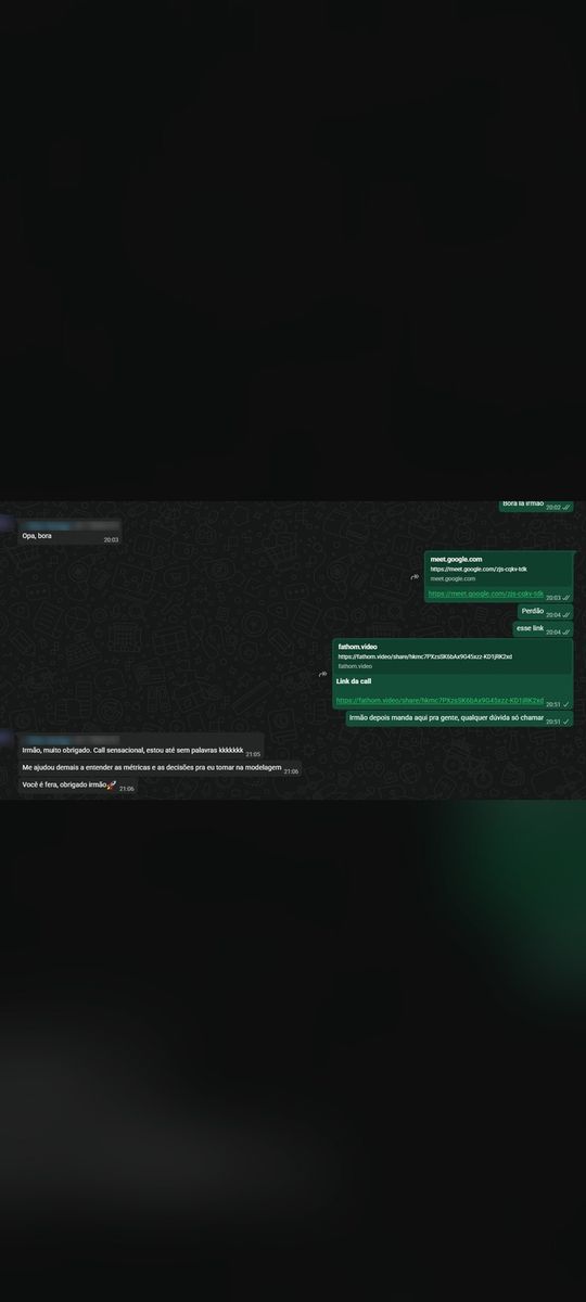 Print de conversa com aluno
