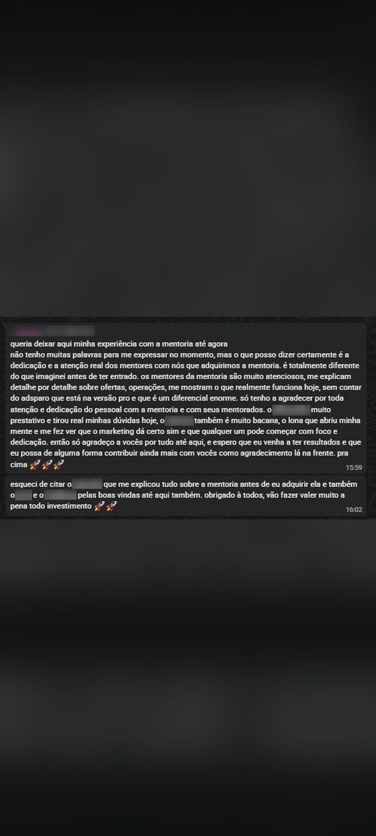 Print de conversa com aluno