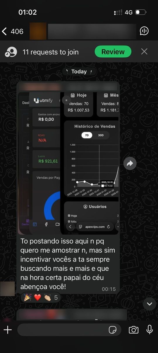 Print de conversa com aluno