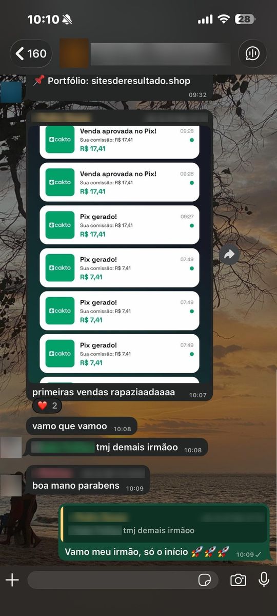 Print de conversa com aluno