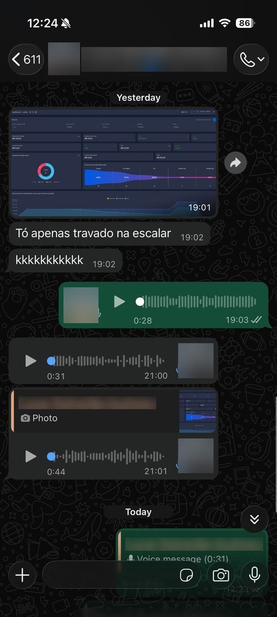 Print de conversa com aluno