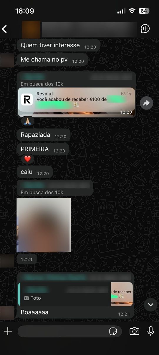 Print de conversa com aluno