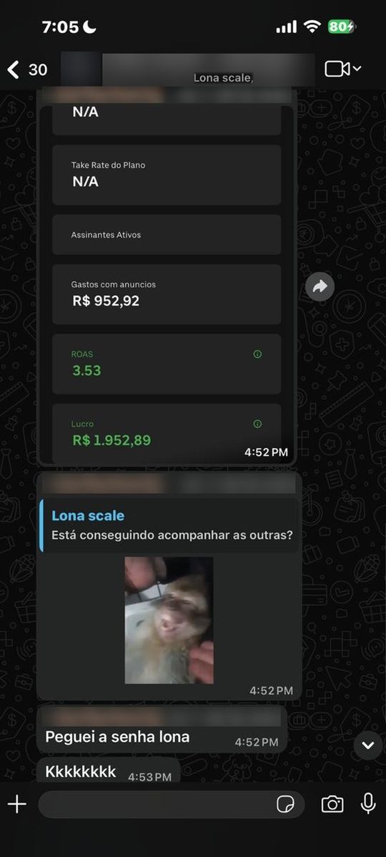 Print de conversa com aluno