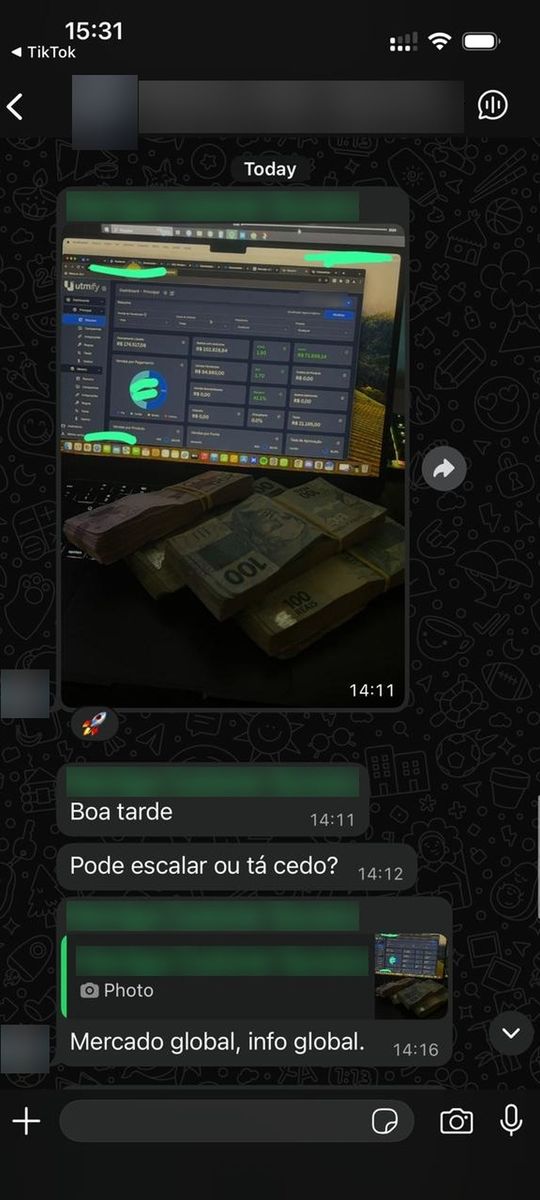 Print de conversa com aluno