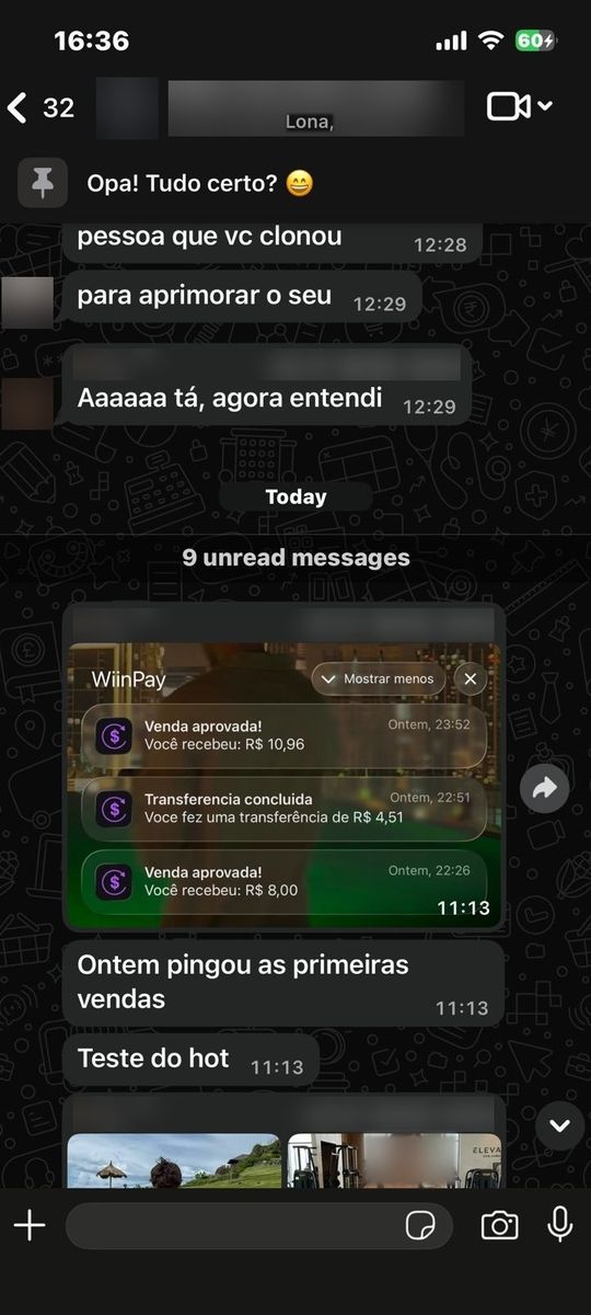 Print de conversa com aluno
